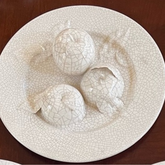 Tromp-l’oiel Vintage Crackled Fruit Plate Set- RARE - Picture 3 of 12